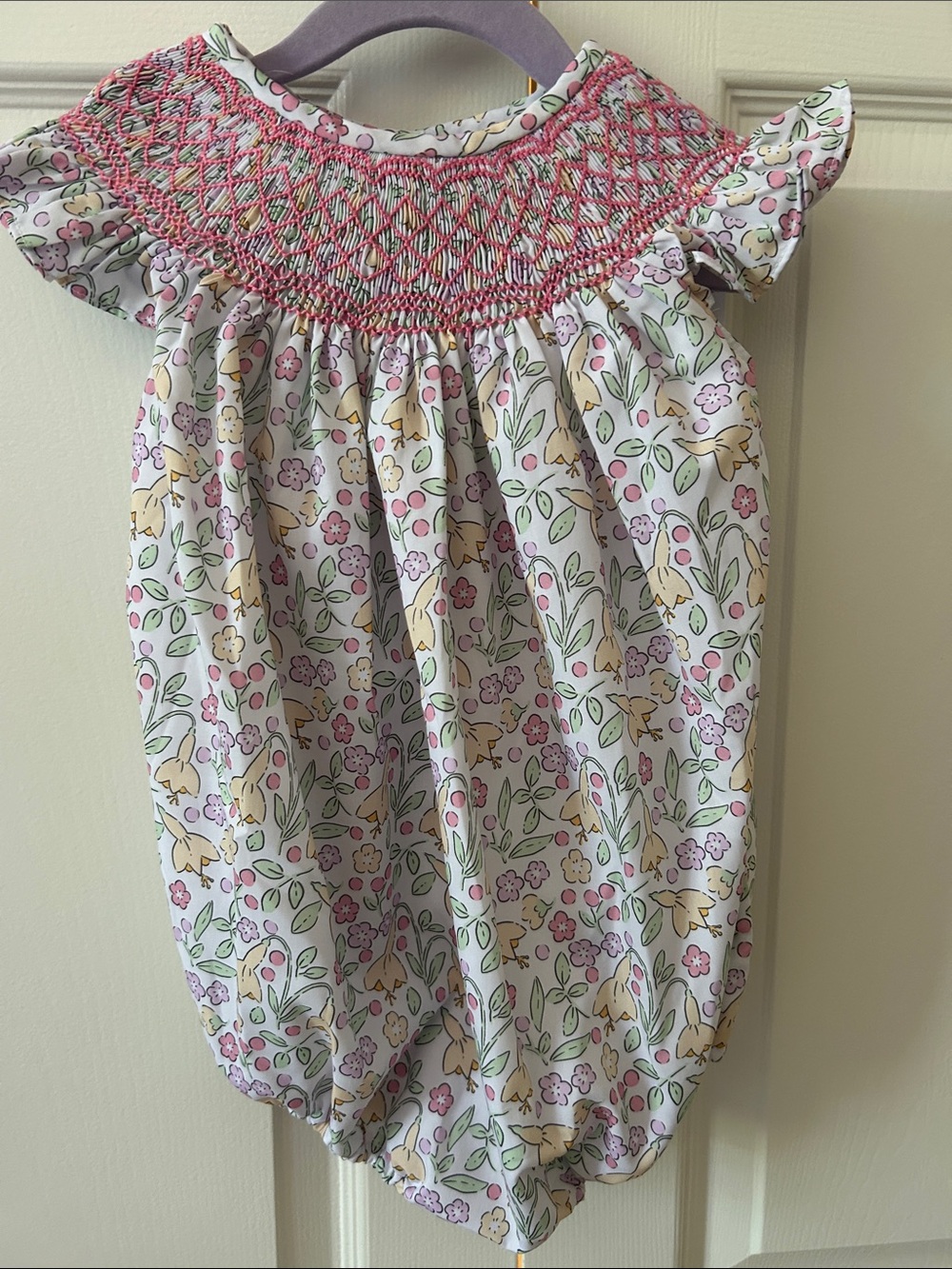 Floral Smocked Bubble in Pink and Pastel